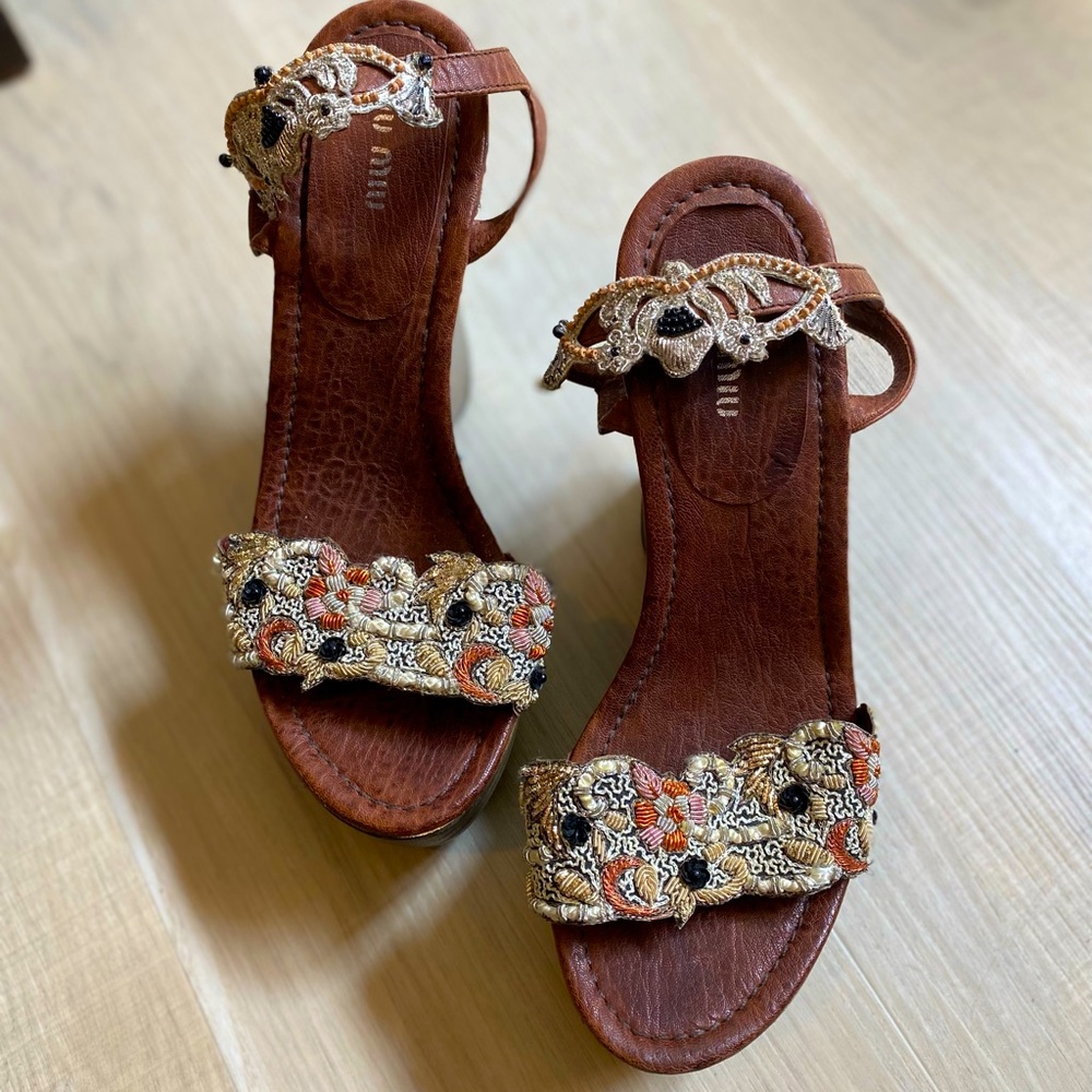 Miu Miu Vintage Leather Sandals